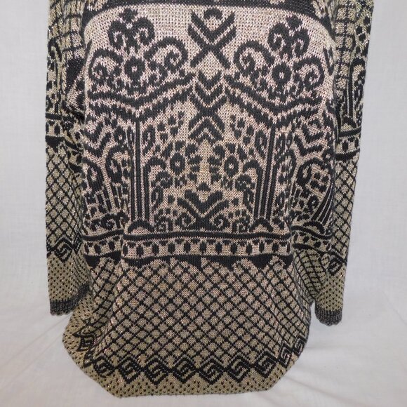 Vintage Separate Scene Womens L Black Gold Metallic Pullover Knit Sweater Retro - Picture 4 of 16